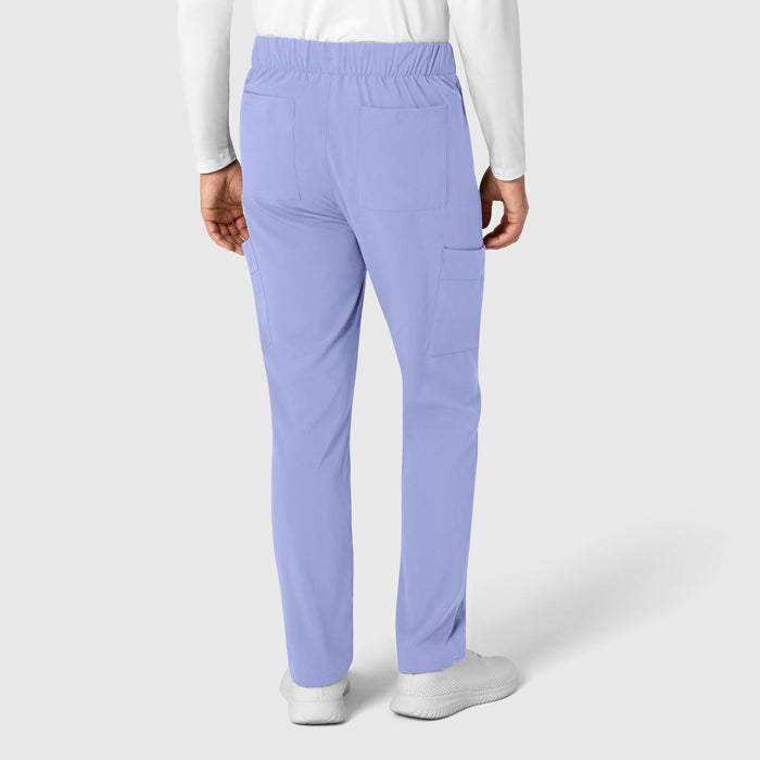 RENEW Men's Tapered Scrub Pant Ceil Blue back view