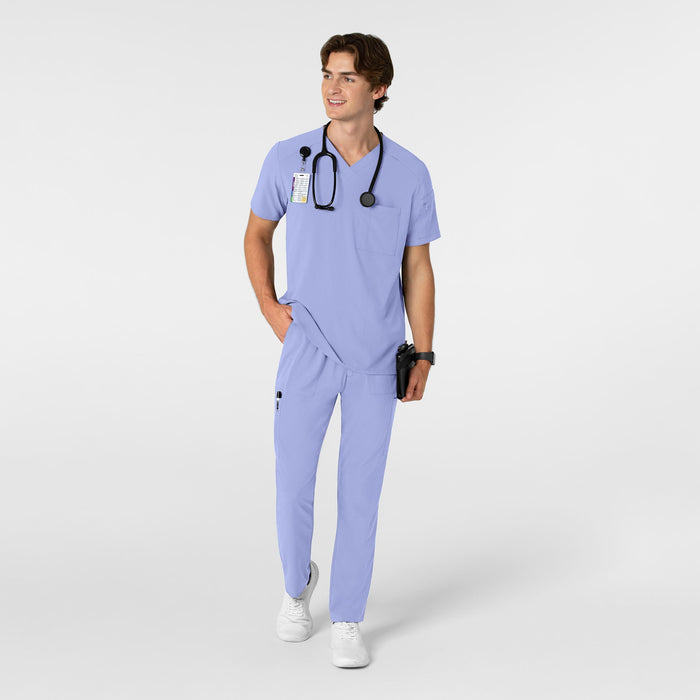 RENEW Men's Tapered Scrub Pant Ceil Blue full scrub set