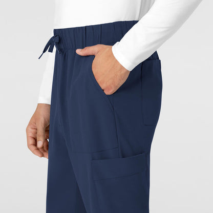 RENEW Men's Tapered Scrub Pant Navy front detail
