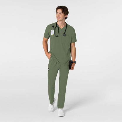 RENEW Men's Tapered Scrub Pant Olive full scrub set