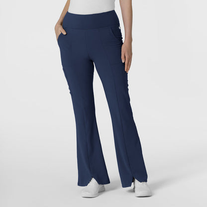 RENEW Women's Front Slit Flare Leg Scrub Pant Navy