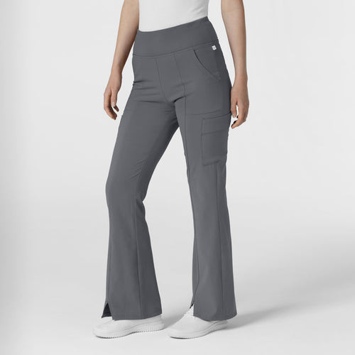 RENEW Women's Cargo Flare Leg Scrub Pant Pewter side view
