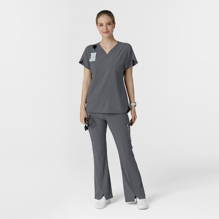 RENEW Women's Cargo Flare Leg Scrub Pant Pewter full scrub set