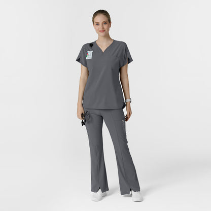 RENEW Women's Cargo Flare Leg Scrub Pant Pewter full scrub set