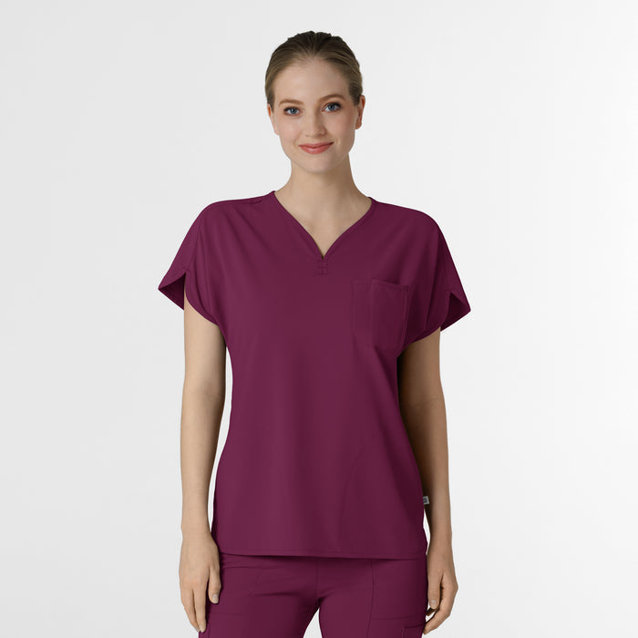 RENEW Women's Dolman Scrub Top - Wine