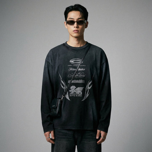 Sweat à capuche noir imprimé flammes - Mode streetwear unisexe - Taille M