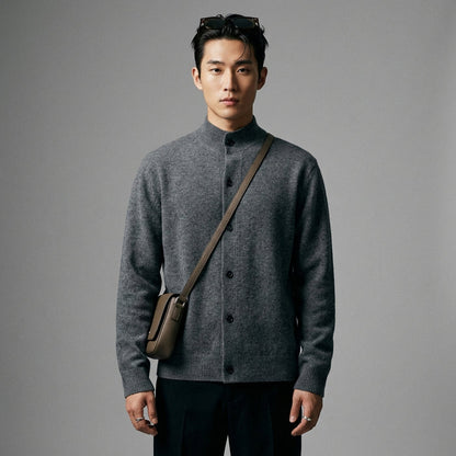 Pull col rond en laine rétro gris pour homme - Koreanxwear - Taille M