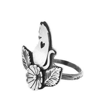 Ring - Single Meow Cat (Size 6 & 9.5) by Wanderlust Silver