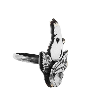 Ring - Single Meow Cat (Size 6 & 9.5) by Wanderlust Silver