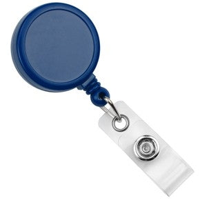 Round Max Label Badge Reel with Vinyl Strap and Slide Belt Clip, Qty = 25