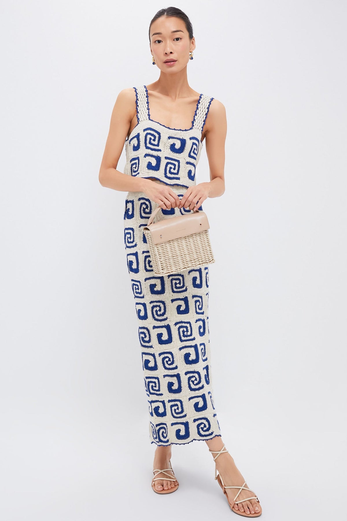 Blue Swirl Crochet Ana Skirt