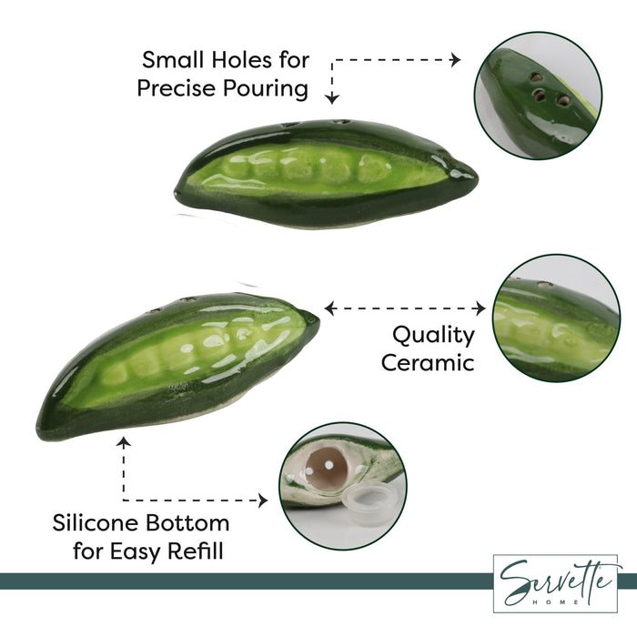 Salt and Pepper Shakers Set - Green Peas