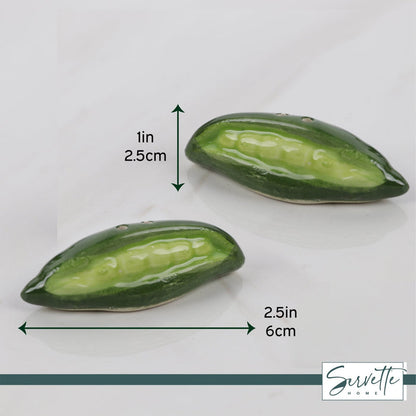 Salt and Pepper Shakers Set - Green Peas