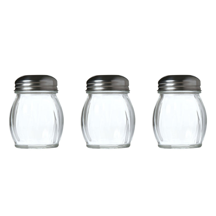 Servette Home 4.75 Ounce Round Glass Spice Jar with Metal Shaker Lid