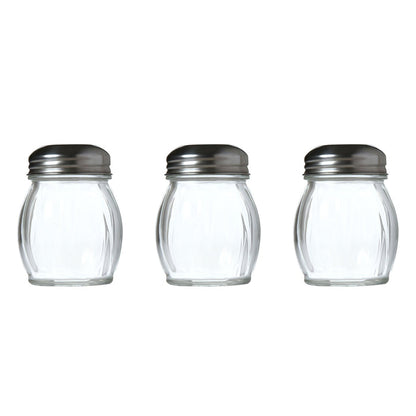 Servette Home 4.75 Ounce Round Glass Spice Jar with Metal Shaker Lid