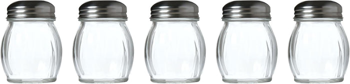 Servette Home 4.75 Ounce Round Glass Spice Jar with Metal Shaker Lid