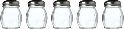 Servette Home 4.75 Ounce Round Glass Spice Jar with Metal Shaker Lid