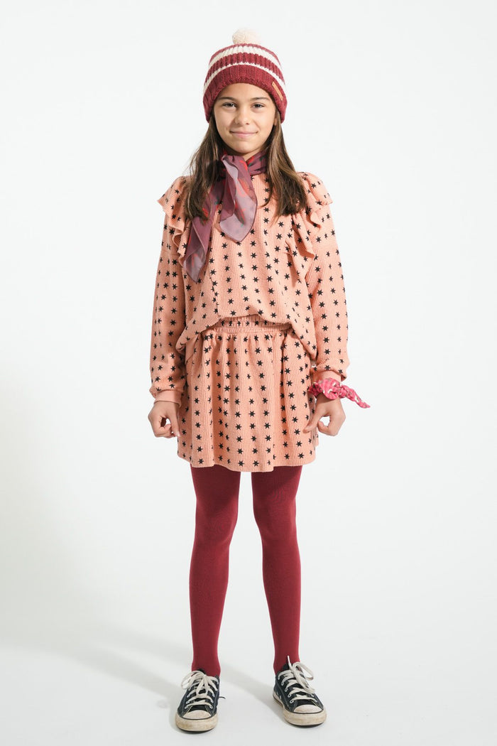 Short Skirt in Pink w/Black Stars