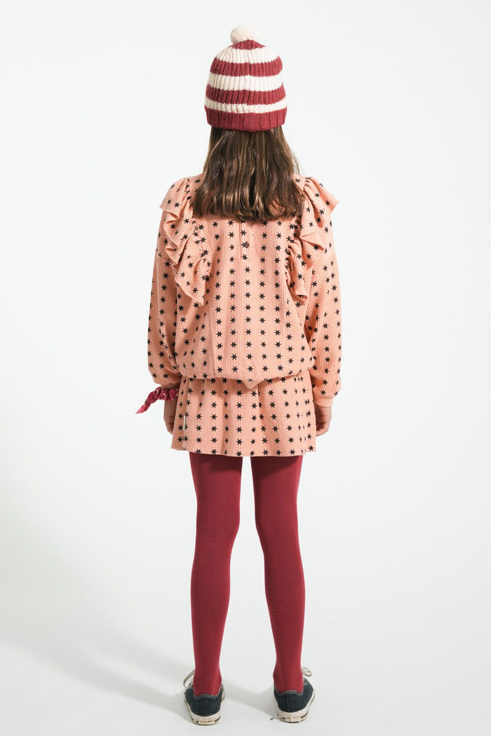 Short Skirt in Pink w/Black Stars