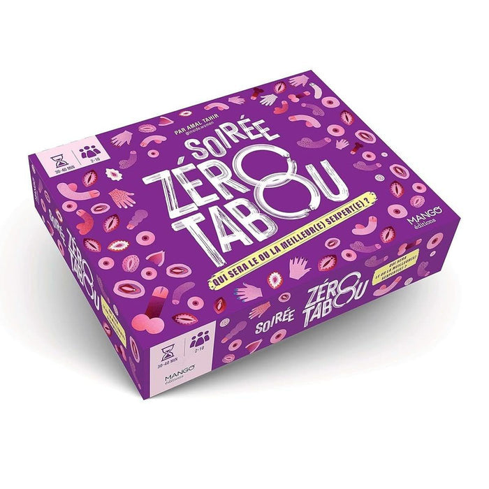 Jeu de société 'Soirée zéro tabou' par Amal Tahir, idéal pour briser la glace et parler sexualité sans gêne. Parfait pour des soirées entre amis.