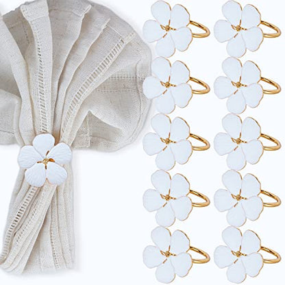 Spring Flower White Pansy Napkin Ring