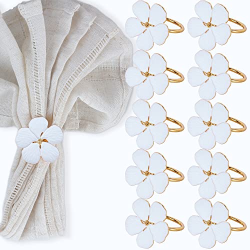 Spring Flower White Pansy Napkin Ring