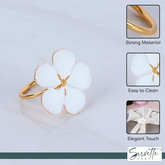 Spring Flower White Pansy Napkin Ring