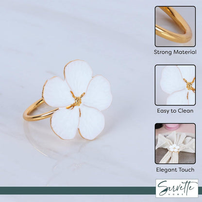 Spring Flower White Pansy Napkin Ring