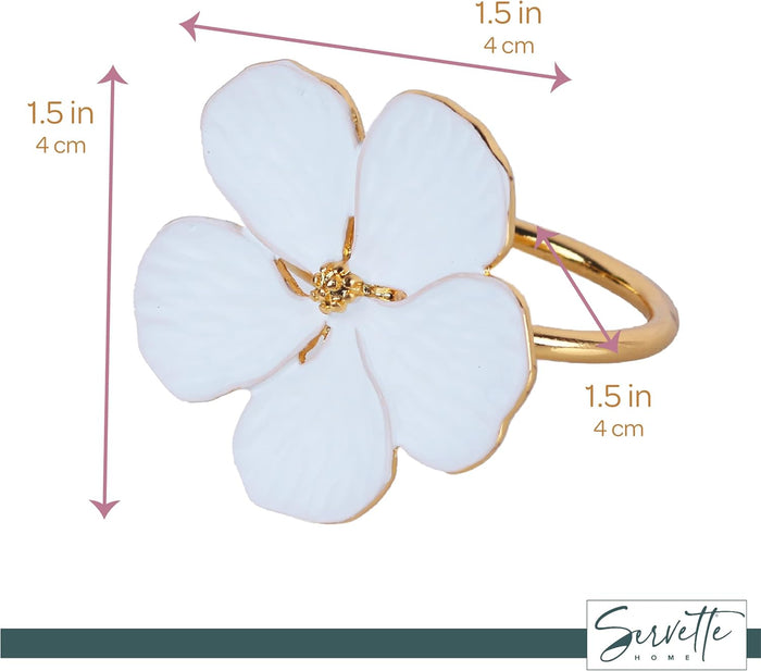 Spring Flower White Pansy Napkin Ring