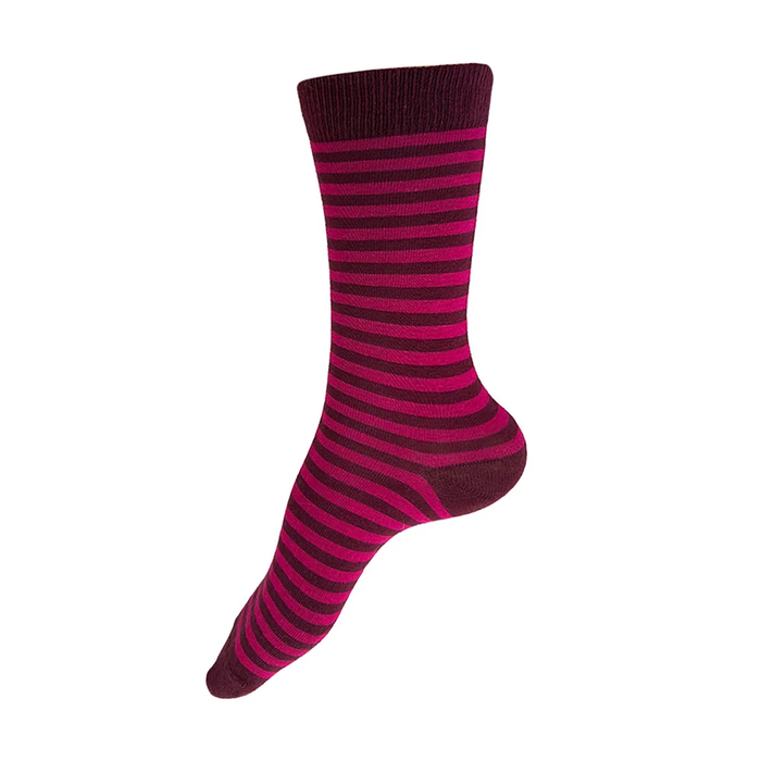 Stripe Socks - Burgundy/Magenta