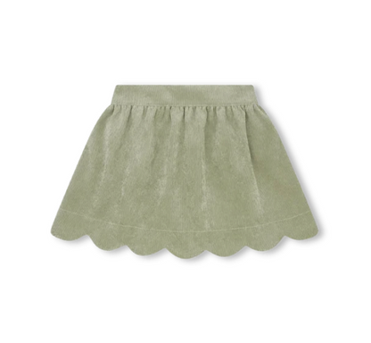 Susie Scallop Skirt in Sweetgrass Corduroy