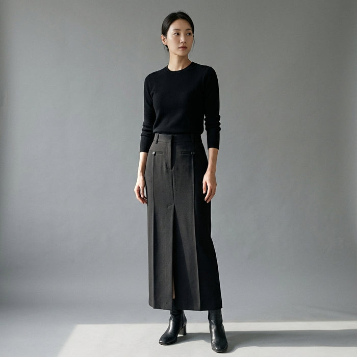 Thin and versatile split skirt for women - Taille M