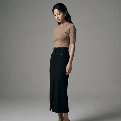 Thin and versatile split skirt for women - Taille XS