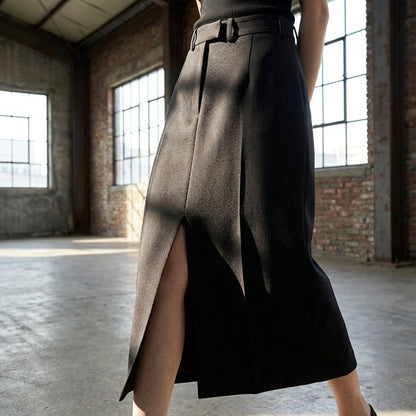 Thin and versatile split skirt for women