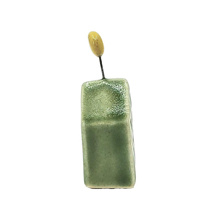 Tiny Pottery House - Grass Green with Moon by Tasha McKelvey