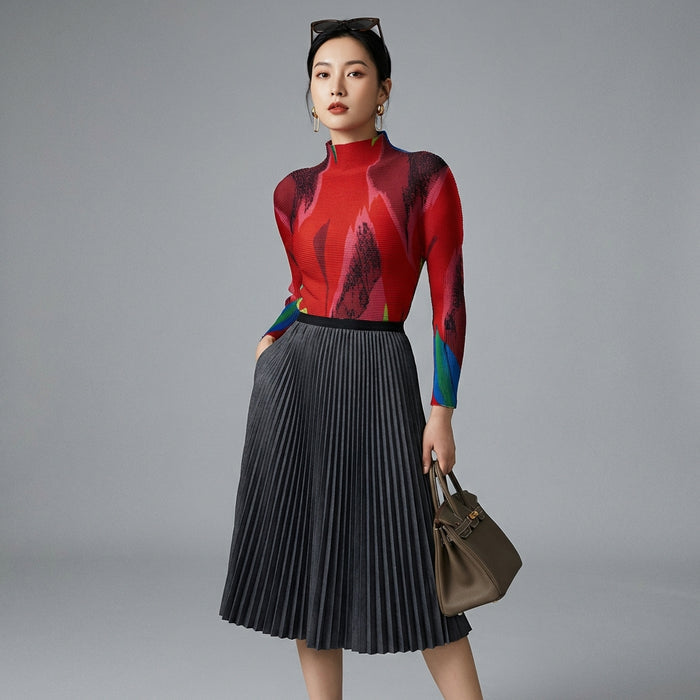 Pull plissé oversize pour femme, style K-fashion décontracté