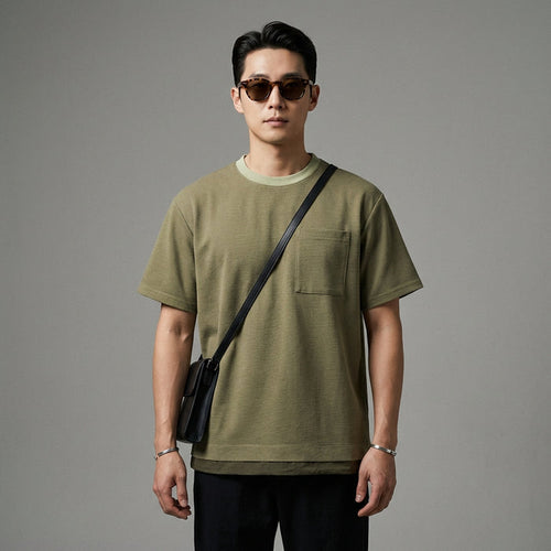 T-shirt bicolore streetwear homme - Koreanxwear - Taille M