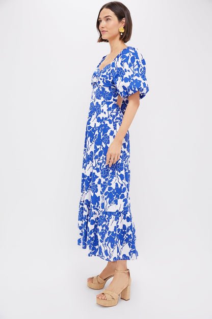 Blue Floral Seaport Midi Dress