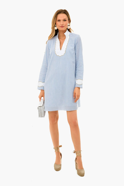 Blue Seersucker Gail Dress