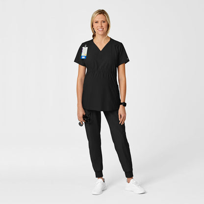 W123 Maternity V-Neck Scrub Top Black scrub set