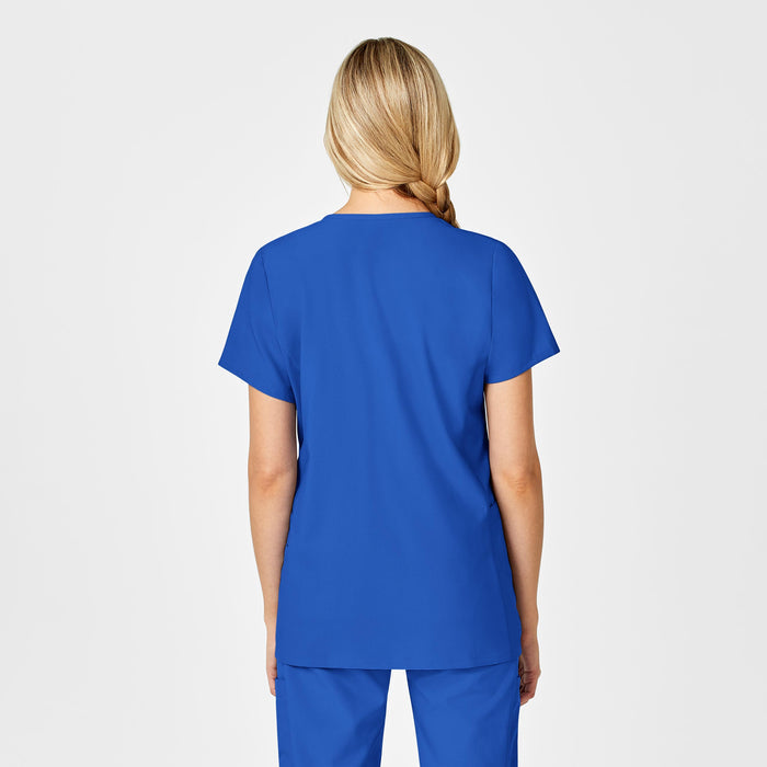 W123 Maternity V-Neck Scrub Top Royal back view