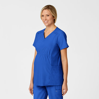 W123 Maternity V-Neck Scrub Top Royal side view