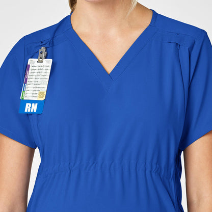 W123 Maternity V-Neck Scrub Top - Royal