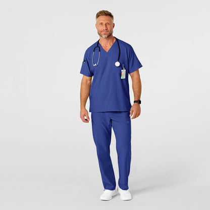 W123 Men's Flat Front Cargo Scrub Pant Galaxy Blue scrub set