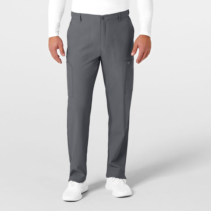 Wink W123 Men's Flat Front Cargo Scrub Pant Pewter