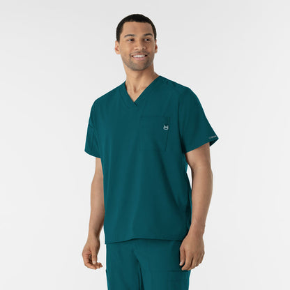 W123 Men's V-Neck Scrub Top Caribbean Blue