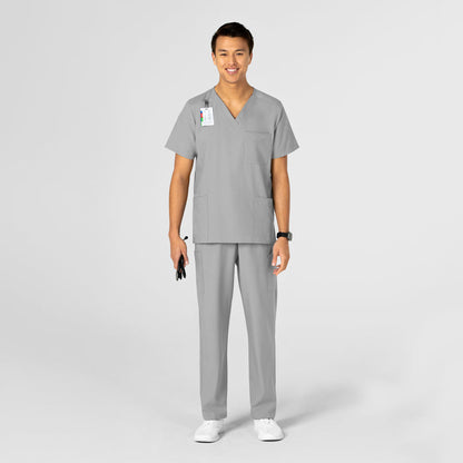 W123 Unisex 4 Pocket Utility Scrub Top - Grey
