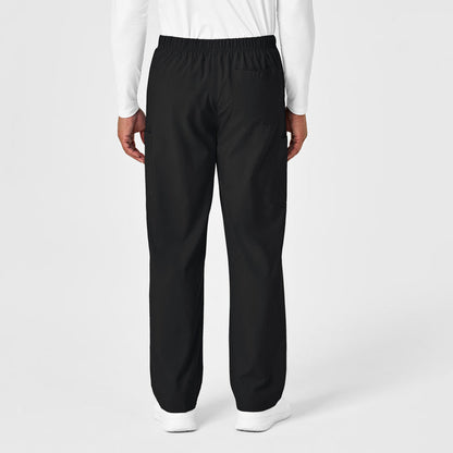 W123 Unisex Multi-Cargo Scrub Pant Black back view