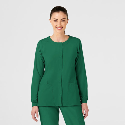 Wink W123 Women's Crew Neck Warm Up Jacket Hunter