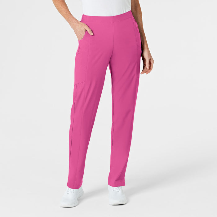 Wink W123 Women's Flat Front Cargo Scrub Pant Hot Pink